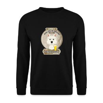 West Highland Terrier Papa Amateur de bière - Sweat-shirt Unisexe - noir - Devant - Alina (178cm) & Michal (187cm)