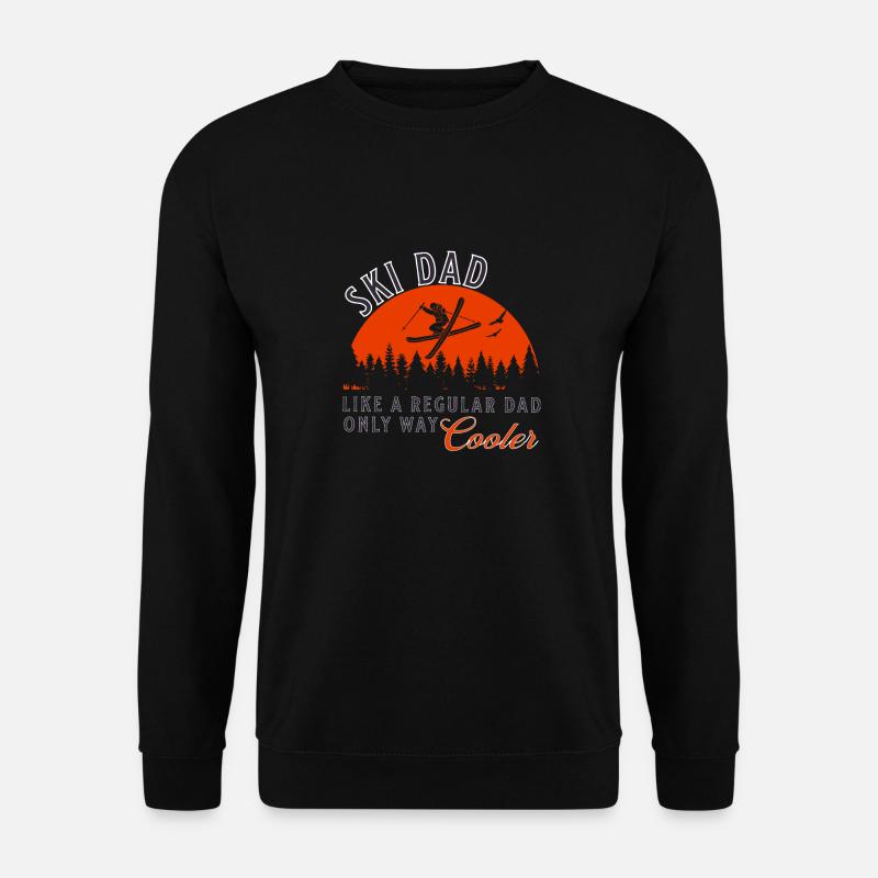 Ski Dad Funny Cute Winter Skiing - Unisex Pullover - Schwarz