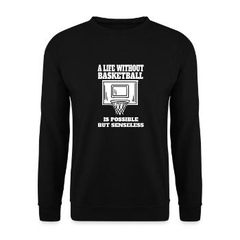 Basketball Basketball Basketball Lovers Club - Unisex Sweatshirt - black - Front - Alina (178cm) & Michal (187cm)