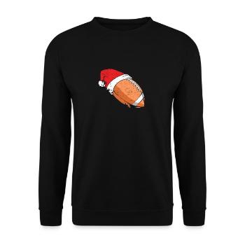 Joueur de football de Noël Père Noël Chapeau Noël - Sweat-shirt Unisexe - noir - Devant - Alina (178cm) & Michal (187cm)
