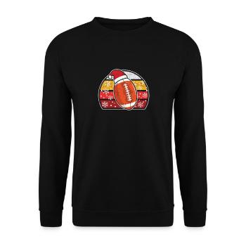 Joueur de football de Noël Père Noël Noël - Sweat-shirt Unisexe - noir - Devant - Alina (178cm) & Michal (187cm)
