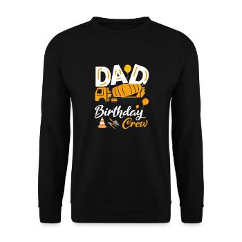 Papa Birthday Crew Construction Theme Birthday Party - Unisex Sweatshirt - black - Front - Alina (178cm) & Michal (187cm)