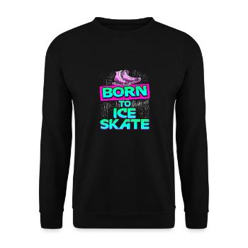Born To Ice Skate Retro Vintage Skating Designs - Unisex Pullover - Schwarz - Vorne - Alina (178cm) & Michal (187cm)