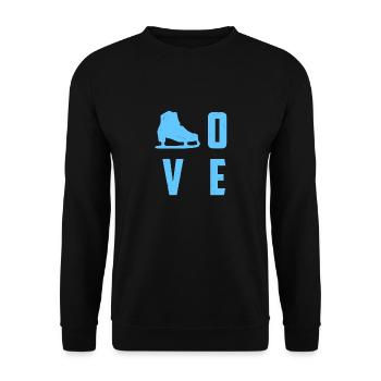 LOVE Ice Skating Retro Awesome T-Shirt Present - Unisex Pullover - Schwarz - Vorne - Alina (178cm) & Michal (187cm)