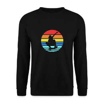 Retro Vintage Skateboarding Cool Designs Tee - Unisex Pullover - Schwarz - Vorne - Alina (178cm) & Michal (187cm)