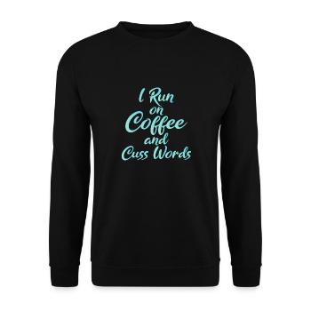 Ich Renne Auf Kaffee Und Wörter Lustige - Unisex Pullover - Schwarz - Vorne - Alina (178cm) & Michal (187cm)