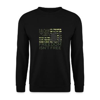 Freedom is not a Free Army veterans soldier - Unisex Sweatshirt - black - Front - Alina (178cm) & Michal (187cm)