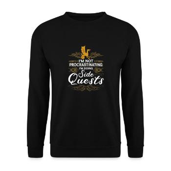Ich Zögere Nicht, Ich Mache Nebenquests RPG - Unisex Pullover - Schwarz - Vorne - Alina (178cm) & Michal (187cm)