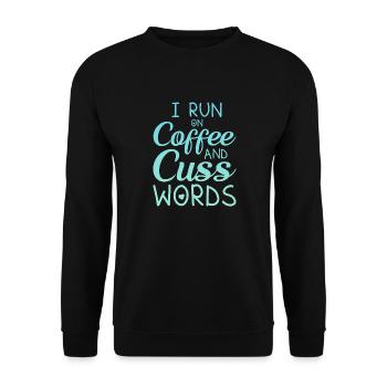 Ich Renne Auf Kaffee Und Wörter Lustige - Unisex Pullover - Schwarz - Vorne - Alina (178cm) & Michal (187cm)