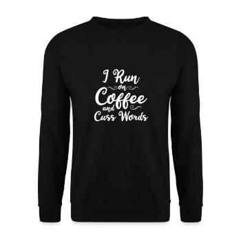 Ich Renne Auf Kaffee Und Wörter Lustige - Unisex Pullover - Schwarz - Vorne - Alina (178cm) & Michal (187cm)