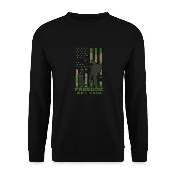 Freedom is not a Free Army veterans soldier - Unisex Sweatshirt - black - Front - Alina (178cm) & Michal (187cm)