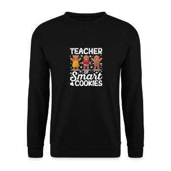 Professeur de Smart Cookies Gingerbread Man Noël - Sweat-shirt Unisexe - noir - Devant - Alina (178cm) & Michal (187cm)