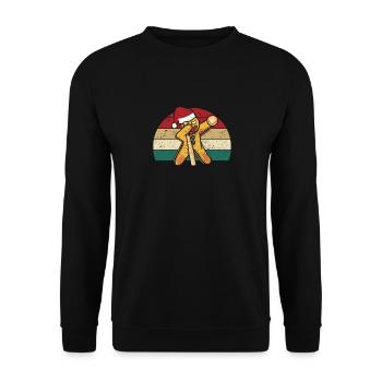 Dabbing Gingerbread Man Santa Claus Softball - Unisex Sweatshirt - black - Front - Alina (178cm) & Michal (187cm)