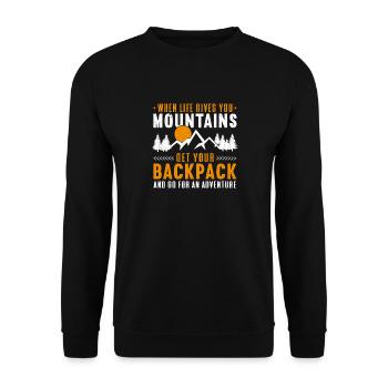 Outdoor Camping Wandern Backpacking - Unisex Pullover - Schwarz - Vorne - Alina (178cm) & Michal (187cm)