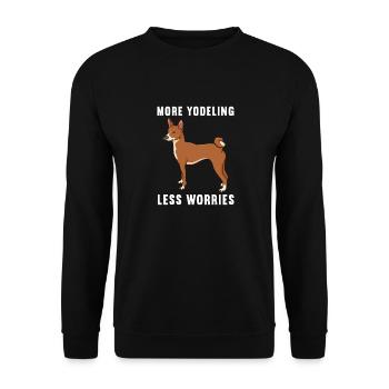 Basenji Hund Geschenk - Unisex Pullover - Schwarz - Vorne - Alina (178cm) & Michal (187cm)