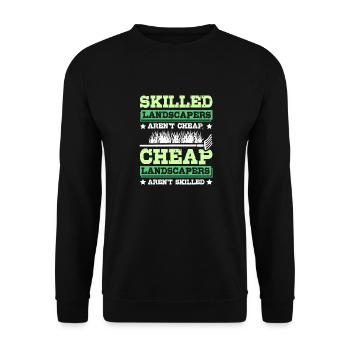Les paysagistes qualifiés ne sont pas bon marché - Sweat-shirt Unisexe - noir - Devant - Alina (178cm) & Michal (187cm)