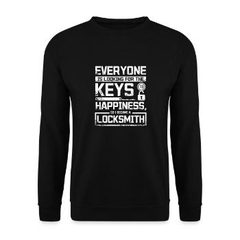 The keys to happiness, I become a locksmith - Unisex Sweatshirt - black - Front - Alina (178cm) & Michal (187cm)