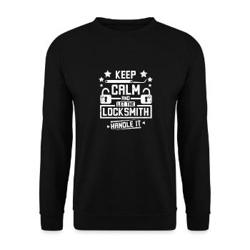 Keep calm and let the locksmith handle it - Unisex Sweatshirt - black - Front - Alina (178cm) & Michal (187cm)