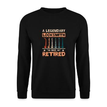 A legendary locksmith has retired - Unisex Sweatshirt - black - Front - Alina (178cm) & Michal (187cm)