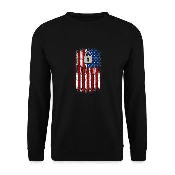 Usa American Flag Locksmith 4th of July - Unisex Sweatshirt - black - Front - Alina (178cm) & Michal (187cm)