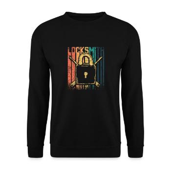 Retro Vintage Locksmith - Unisex Sweatshirt - black - Front - Alina (178cm) & Michal (187cm)