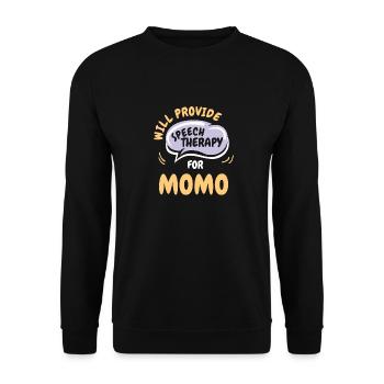 Provide Speech Therapy for Momo Funny Speech - Unisex Sweatshirt - black - Front - Alina (178cm) & Michal (187cm)