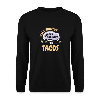 Fournir une orthophonie pour tacos drôles de parole - Sweat-shirt Unisexe - noir - Devant - Alina (178cm) & Michal (187cm)