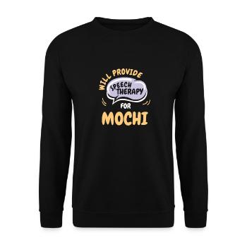 Provide Speech Therapy for Mochi Funny Speech - Unisex Sweatshirt - black - Front - Alina (178cm) & Michal (187cm)