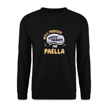 Fournir une orthophonie pour la parole drôle de paella - Sweat-shirt Unisexe - noir - Devant - Alina (178cm) & Michal (187cm)