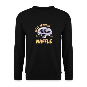 Fournir une orthophonie pour la parole drôle de gaufre - Sweat-shirt Unisexe - noir - Devant - Alina (178cm) & Michal (187cm)