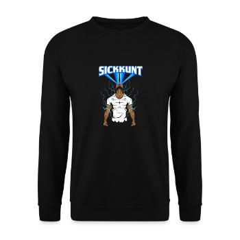 Workout Bodybuilding Fitnessstudio Gewichtheben - Unisex Pullover - Schwarz - Vorne - Alina (178cm) & Michal (187cm)
