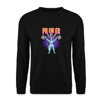 Workout Bodybuilding Fitnessstudio Gewichtheben - Unisex Pullover - Schwarz - Vorne - Alina (178cm) & Michal (187cm)