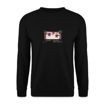 Anime Phone yeux bleus - Sweat-shirt Unisexe - noir - Devant - Alina (178cm) & Michal (187cm)