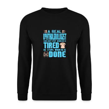 A Real Ophthalmologist Stops When He Is Done Retro - Unisex Sweatshirt - black - Front - Alina (178cm) & Michal (187cm)