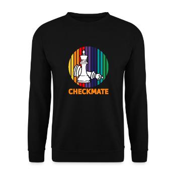 Chess checkmate t-shirt - Unisex Sweatshirt - black - Front - Alina (178cm) & Michal (187cm)