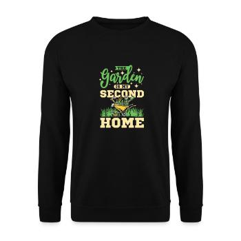 The garden is my second home - Unisex Pullover - Schwarz - Vorne - Alina (178cm) & Michal (187cm)