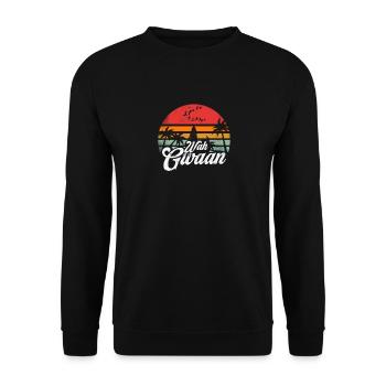 Wah Gwaan Vintage Jamaika Retro Jamaika Was ist los - Unisex Pullover - Schwarz - Vorne - Alina (178cm) & Michal (187cm)