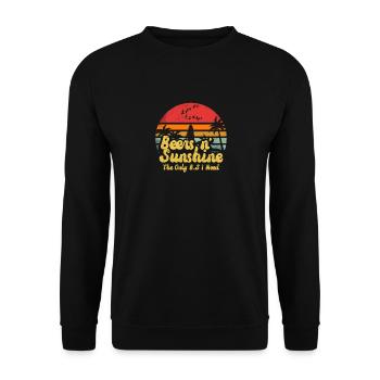 The Only BS I Need Is Beers and Sunshine Retro Fun - Unisex Sweatshirt - black - Front - Alina (178cm) & Michal (187cm)