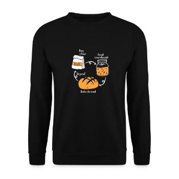 Bread Baking Baker Bakery Sourdough - Unisex Sweatshirt - black - Front - Alina (178cm) & Michal (187cm)