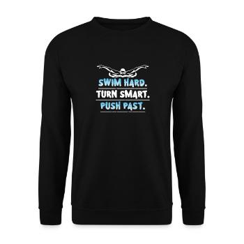 Nager fort Tournez intelligemment et repoussez - Sweat-shirt Unisexe - noir - Devant - Alina (178cm) & Michal (187cm)