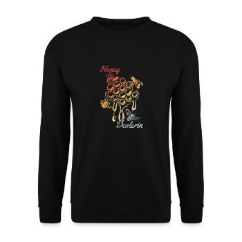 Honig Dealerin - Imkerin Honigdealer Bienen Gesche - Unisex Pullover - Schwarz - Vorne - Alina (178cm) & Michal (187cm)