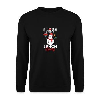 Ich liebe es, eine Lunch-Lady zu sein Weihnachten - Unisex Pullover - Schwarz - Vorne - Alina (178cm) & Michal (187cm)