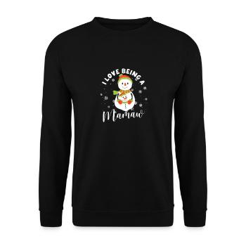 Bonhomme de neige Pyjama de Noël Drôle De Noël PJ Me - Sweat-shirt Unisexe - noir - Devant - Alina (178cm) & Michal (187cm)