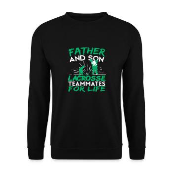 Father & Son Lacrosse Teammates For Life Epic - Unisex Sweatshirt - black - Front - Alina (178cm) & Michal (187cm)