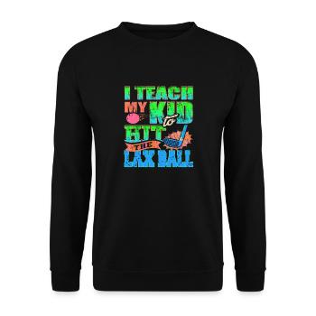 I Teach My Kid To Hit The Lax Ball Vintage Cool - Unisex Sweatshirt - black - Front - Alina (178cm) & Michal (187cm)