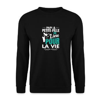 Opa Enkelin Ein Link Fürs Leben - Unisex Pullover - Schwarz - Vorne - Alina (178cm) & Michal (187cm)