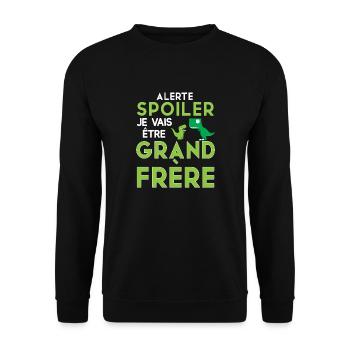 Enfant je vais être grand frère annonce grossesse - Sweat-shirt Unisexe - noir - Devant - Alina (178cm) & Michal (187cm)