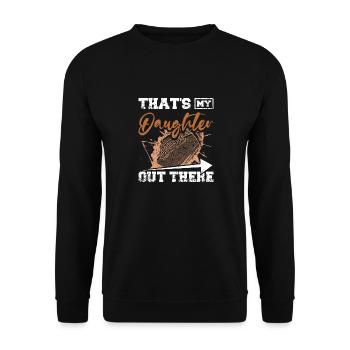 That's my daughter out there football - Unisex Pullover - Schwarz - Vorne - Alina (178cm) & Michal (187cm)