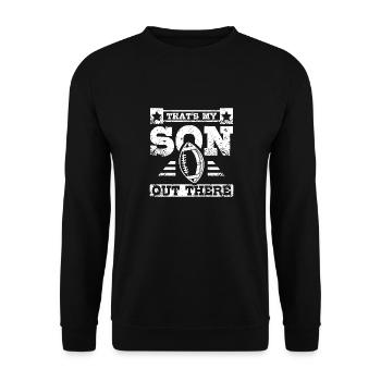 That's my son out there football children - Unisex Pullover - Schwarz - Vorne - Alina (178cm) & Michal (187cm)