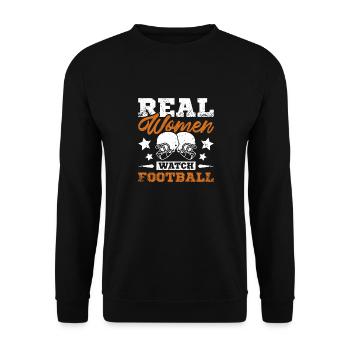 Les vraies femmes regardent le football - Sweat-shirt Unisexe - noir - Devant - Alina (178cm) & Michal (187cm)